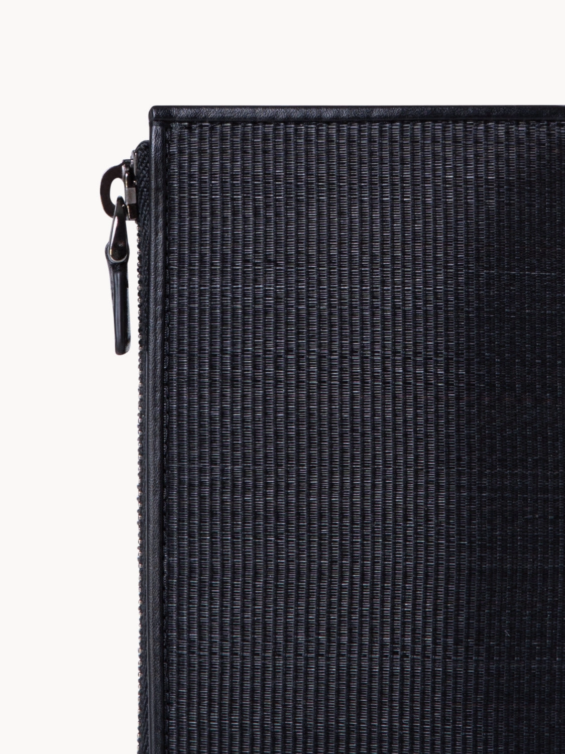 Zipped Card Holder in Horsehair and Leather